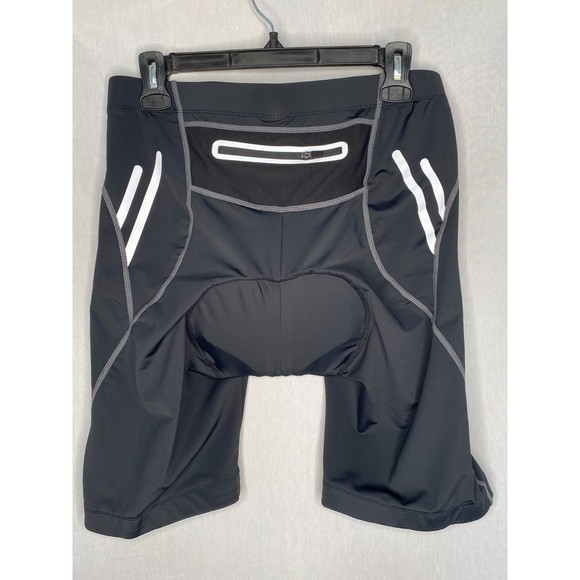 Sport Gear Mens Bike Shorts Black Reflectors Crotch Padding Size Large - Picture 4 of 8